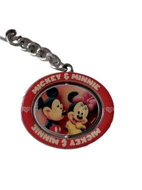 Disney Mickey Minnie Spinning Keychain Vintage